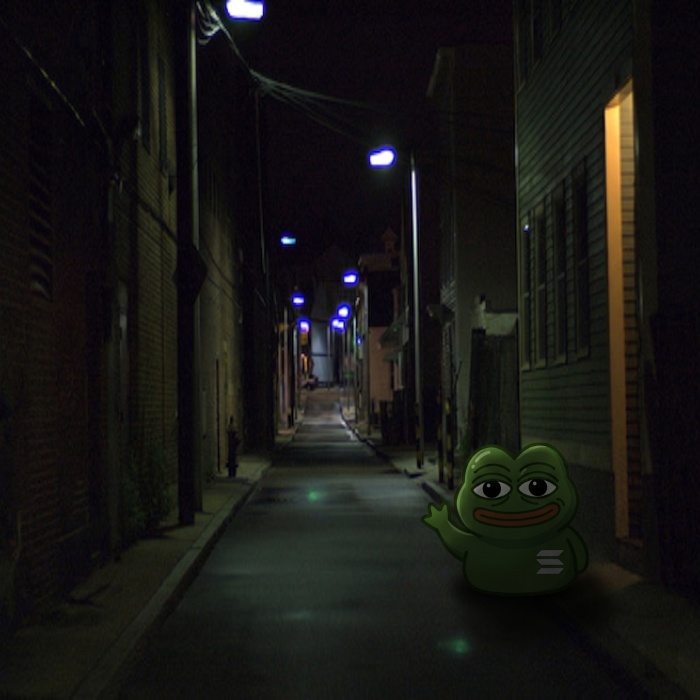 Putya standing in a dark alley at night