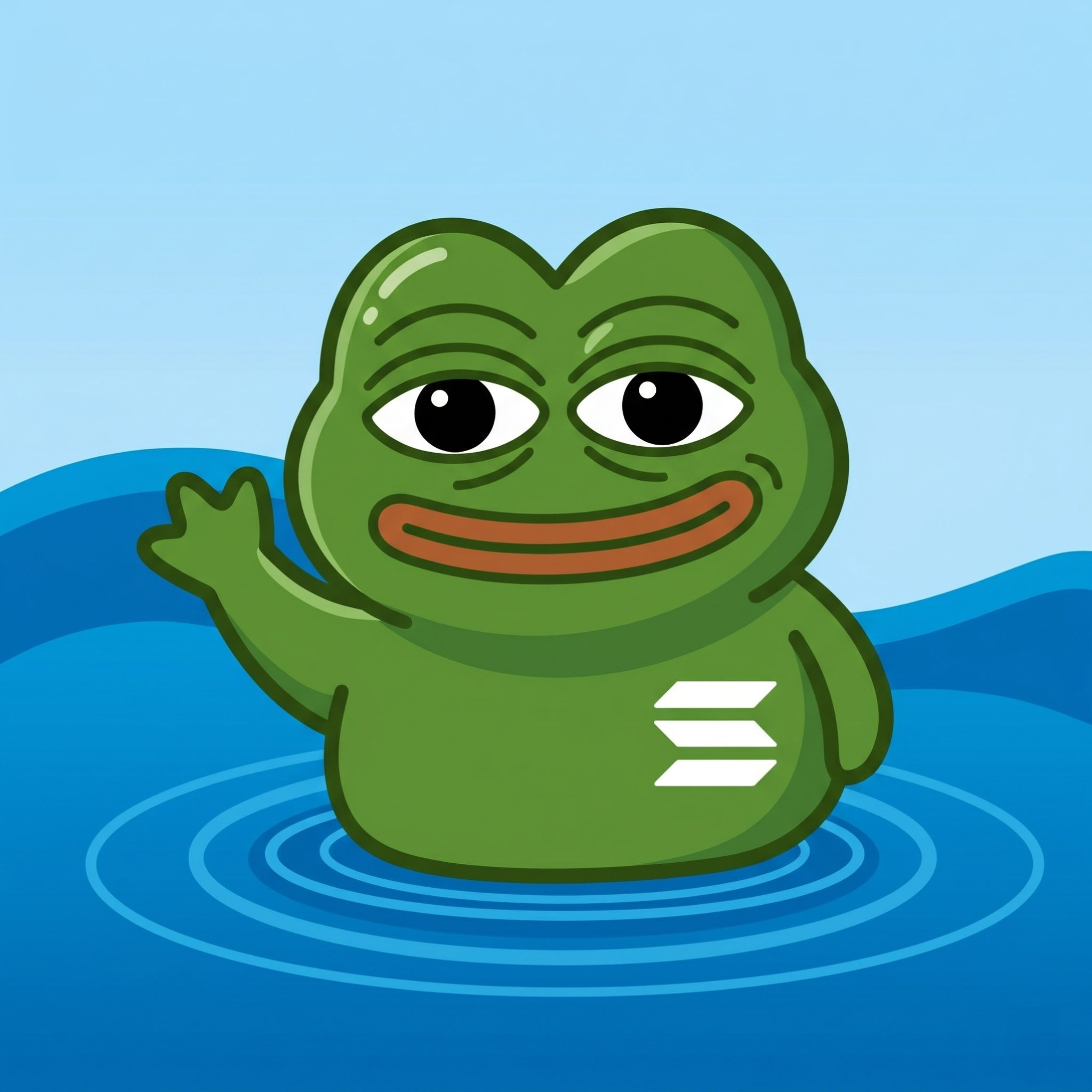 $PUTYA floating in a blue pond